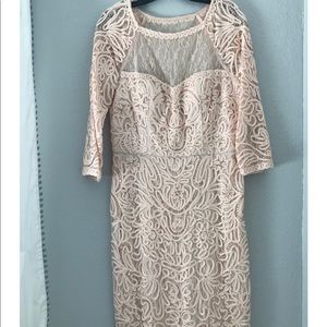 Sue Wong | Lace Blush Pink & Sequins Party Dress